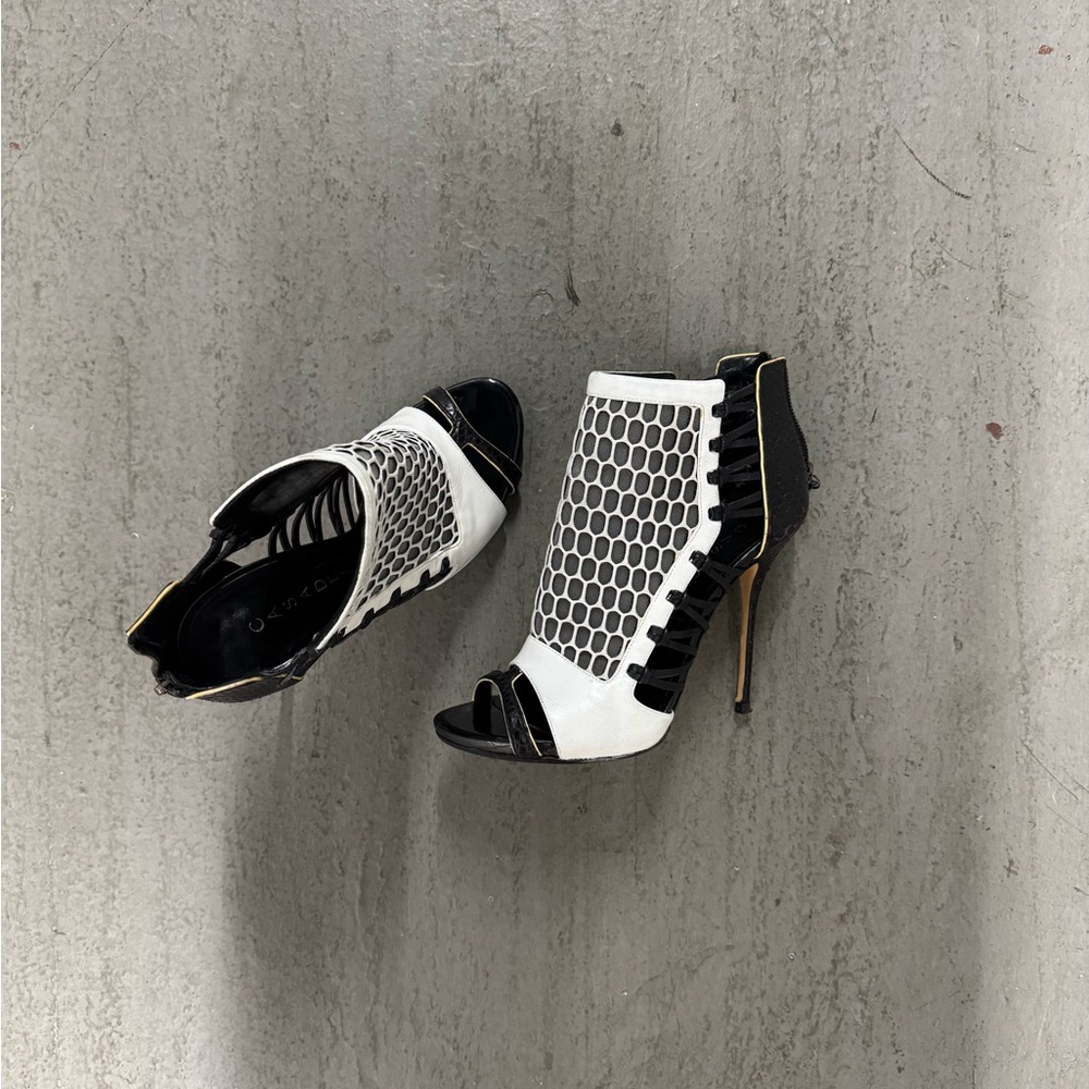 Casadei Black and White Mesh Heels - Picture 3 of 4